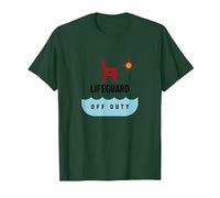 Socorrista Fuera de Servicio Vacaciones Playa Diversión Verano Camiseta, Hombre, Verde Bosque, S