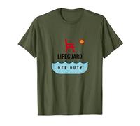Socorrista Fuera de Servicio Vacaciones Playa Diversión Verano Camiseta, Hombre, Verde Oliva, XL