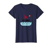 Socorrista Fuera de Servicio Vacaciones Playa Diversión Verano Camiseta, Mujer, Azul Marino, XS