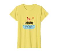 Socorrista Fuera de Servicio Vacaciones Playa Diversión Verano Camiseta, Mujer, Limón, L