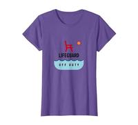 Socorrista Fuera de Servicio Vacaciones Playa Diversión Verano Camiseta, Mujer, Morado Jaspeado, XL
