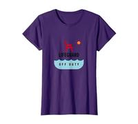 Socorrista Fuera de Servicio Vacaciones Playa Diversión Verano Camiseta, Mujer, Morado, XL