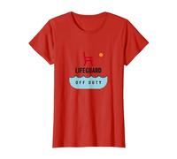 Socorrista Fuera de Servicio Vacaciones Playa Diversión Verano Camiseta, Mujer, Rojo, L