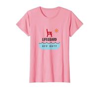 Socorrista Fuera de Servicio Vacaciones Playa Diversión Verano Camiseta, Mujer, Rosado, XS