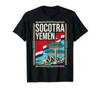 Socotra Yemen Bandera Dragón Sangre Árboles Isla Arte de Viaje Camiseta gráfica económica