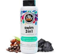 SoCozy Kids Swim 3 en 1 Champú, acondicionador y lavado corporal - 3 en 1 Combo Pool Shampoo & Conditioner for Swimmers - Salt & Chlorine Removing Activated Charcoal