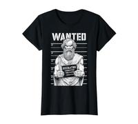 Sócrates Corrupción Juventud Divertida Filosofía Policía Mugshot Camiseta gráfica económica, Mujer, Negro, L