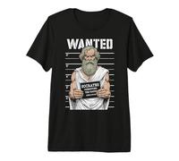 Sócrates Corrupción Juventud Divertida Filosofía Policía Mugshot Camiseta Premium