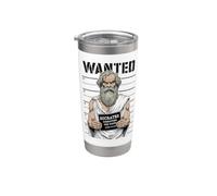 Sócrates Corrupción Juventud Divertida Filosofía Policía Mugshot Vaso térmico de acero inoxidable de doble pared