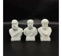 Sócrates - Escultura de cabeza de filósofo griego antiguo (10 cm), estatuas griegas, decoraciones para hogar y oficina (Sócrates, Platón, Aristóteles)