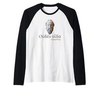 Sócrates - No sé Nada - Cita de Lengua Griega Antigua Camiseta Manga Raglan