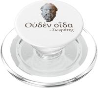 Sócrates - No sé Nada - Cita de Lengua Griega Antigua PopSockets PopGrip para MagSafe