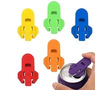 Soda Beer Can Opener, Set of 6 Manual Easy Tab Opener and Drink Protector, Colorful Pop Can Openers for Beverage
