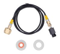Soda Refill Adapter CO2 Cylinder Cartridge Fill Tank Connector with 60in Hose CGA320 for Commercial Soda Machines Stainless Steel Brass Aluminum (High Pressure Hose)
