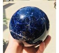 Sodalite Quartz Crystal Ball Dumortierite Stone Sphere Blue-Veins Decoration Gemstone Ornaments (Size : 9-10cm)