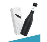 SodaNature® Botella de acero inoxidable premium de 700 ml para SodaStream Crystal, apta para burbujear, apta para lavavajillas y a prueba de fugas, accesorios para viajes, incluye elegante paquete de