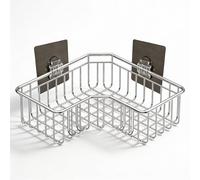 SODANY Estantería Esquinera Ducha Sin Taladro, Organizador Baño Acero Inoxidable 304, Cesta Adhesiva de Pared con Ganchos, Estante Cocina Antióxido, Gran Capacidad de Carga para Champú y Especias