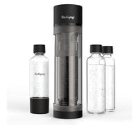 Sodapop Aireador de agua Logan, incluye 2 botellas de cristal (850 y 600 ml) y 1 botella de PET (850 ml), color negro mate, altura de 42,6 cm, sin cilindro de CO₂