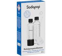 Sodapop Pack de 20 pastillas de limpieza para botellas de cristal, botellas de PET, botellas de acero inoxidable y botellas de aluminio