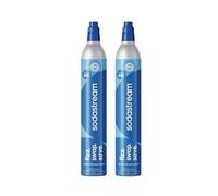 Sodastream 2 cilindros de CO2 para hacer agua con gas, sistema de gas atornillado azul, hace bebidas gaseosas de 60 litros, compatible con Spirit, Crystal y Genesis, reduce los residuos de plástico