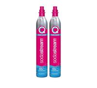 SodaStream 2 cilindros de CO2 para hacer agua con gas, sistema de gas de conexión rápida, hace bebidas gaseosas de 60 litros, compatible con Terra, Duo y Art, reduce los residuos de plástico, color