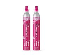 SodaStream 2 cilindros de CO2 para hacer agua con gas, sistema de gas de conexión rápida, hace bebidas gaseosas de 60 litros, compatible con Terra, Duo y Art, reduce los residuos de plástico, color