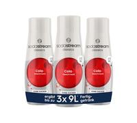 SodaStream 3 jarabes de cola sin azúcar, 1 botella de 9 litros de bebida preparada, preparado en segundos y siempre fresco, 3 x 440 ml