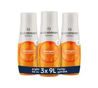 SodaStream 3 jarabes de naranja, 1 botella de 9 litros de bebida preparada, preparado en segundos y siempre fresco, 3 x 440 ml