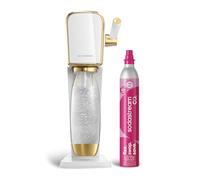 SodaStream Art - Máquina de agua con gas (blanco/dorado) con CO2 y botella de carbonatación