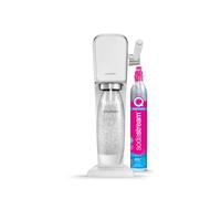 SodaStream Art - Máquina Gasificadora de Agua, con 1 Botella Fuse de 1 L de Plástico Reutilizable y 1 Cilindro de Gas Quick Connect, Hasta 60L de Agua con Gas, Diseño Elegante, Uso Fácil, Color Blanco