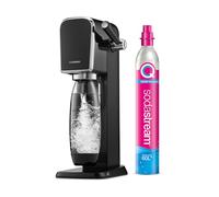 El gasificador de agua Art SodaStream incluye un cilindro de CO₂ para preparar 60 litros de agua con gas y una botella de 1 litro apta para el lavavajillas,reduce los residuos de plástico,color negro