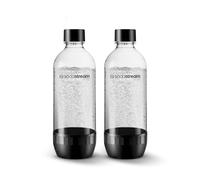 sodastream Botella de carbonatación clásica DWS apta para lavavajillas, 1 l, color negro (paquete de 2), plástico
