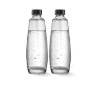 SodaStream Botellas de vidrio Bipack de 1 litro compatibles con el carbonatador Duo de 2 x 1 l, negras, 10 x 19,5 x 29