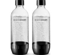 SodaStream Classic - 2x botellas de plástico 1L para gasificar agua, negro