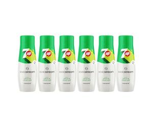 Sodastream, Concentrados 7UP, 100% sabor original, con tapón dosificador, paquete de 6 unidades x 440 ml