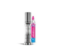 SodaStream - Enso: gasificador de acero inoxidable para preparar agua con gas. Incluye cilindro de CO₂, botella de 1 l apta para el lavavajillas y paño de limpieza.