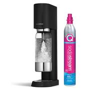 SodaStream® Esparcidor de agua enso™ de acero inoxidable, incluye botella de plástico sin BPA (apta para lavavajillas) + cilindro de CO2 Quick Conntect, color: negro