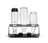 sodastream Escurridor de Botellas Premium de Acero Inoxidable, Compatible con Todas Las Botellas Negro Mate, 34,6 x 14,8 x 12,6 cm
