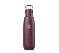 SodaStream Fizz & Go - Botella de acero inoxidable de doble pared aislante de 0,9 l para bebidas con gas,en color rojo; mantiene calientes o frías 12 horas; compatible con máquinas de agua con gas