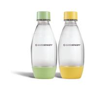 SodaStream DuoPack Fuse - Pack de 2 lengüetas de plástico (0,5 L, aptas para lavavajillas, verde y amarillo)