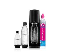 SodaStream Máquina de Soda Terra Megapack QC negra Schwarz incluye 3 botellas (2270214)
