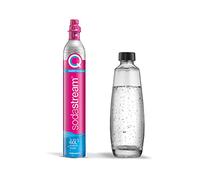SodaStream Paquete de reserva QC con 1 cilindro de CO2 Quick Connect (rendimiento: 60 L) y 1 botella de cristal de 1,0 L, rosa, 27,5 x 16 x 44, 1053400490
