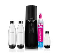 Sodastream Terra, Black - Gasador de agua con gas para transformar el agua del grifo, 1 litro, acrílico, funcionamiento automático, incluye 2 botellas de 1 L y 1 botella de 0,5 L
