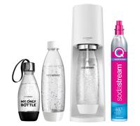 SodaStream Terra 1012813490 - Pulverizador de agua con cilindro de CO2, 2 botellas de plástico de 1 l aptas para lavavajillas y 1 botella de plástico apta para lavavajillas de 0,5 l, altura de 44 cm,