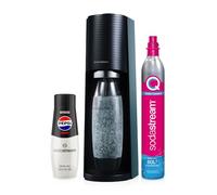 SodaStream Terra - Paquete de iniciación para hacer agua con gas, sistema de CO2 de conexión rápida, incluye cilindro de gas de 60 L, 1 botella Pepsi Max de 440 ml, sin BPA, ecológica y reduce los