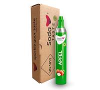 SodaTASTE Cilindro de intercambio de CO2 (relleno) para burbujeador de agua, con aroma a manzana natural, sin jarabe, para hasta 60 l de agua con sabor y sin azúcar (atención: se necesita cilindro