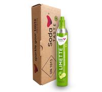 SodaTASTE Cilindro de intercambio de CO2 (relleno) para burbujeador de agua, con aroma natural a lima, sin jarabe, para hasta 60 l de agua con sabor y sin azúcar (atención: se necesita cilindro vacío)