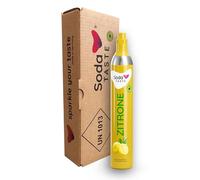 SodaTASTE Cilindro de intercambio de CO2 (relleno) para burbujeador de agua, con aroma natural de limón, sin jarabe, para hasta 60 l de agua con sabor y sin azúcar (atención: se necesita cilindro