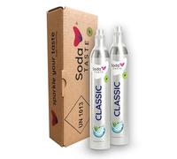 SodaTASTE Juego de 2 cilindros de CO2 (relleno) para burbujeador de agua, Classic, para hasta 120 l de agua con gas (atención: 2 cilindros vacíos)