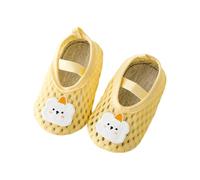 sodeber 1 par de calcetines de bebé 2025 con dibujos animados para caminar, parte inferior suave, antideslizantes, zapatos de suelo para primavera, anticaídas, Amarillo S Y S, Medium